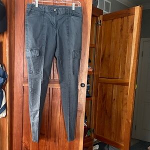 Boden Gray Ankle Cargo Pants, cotton with stretch - size 8 Long